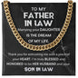 Father In Law - Thank You - Cuban Link Chain From Son In Law