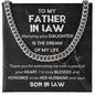 Father In Law - Thank You - Cuban Link Chain From Son In Law