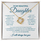 To My Beautiful Daughter - Love Knot Necklace