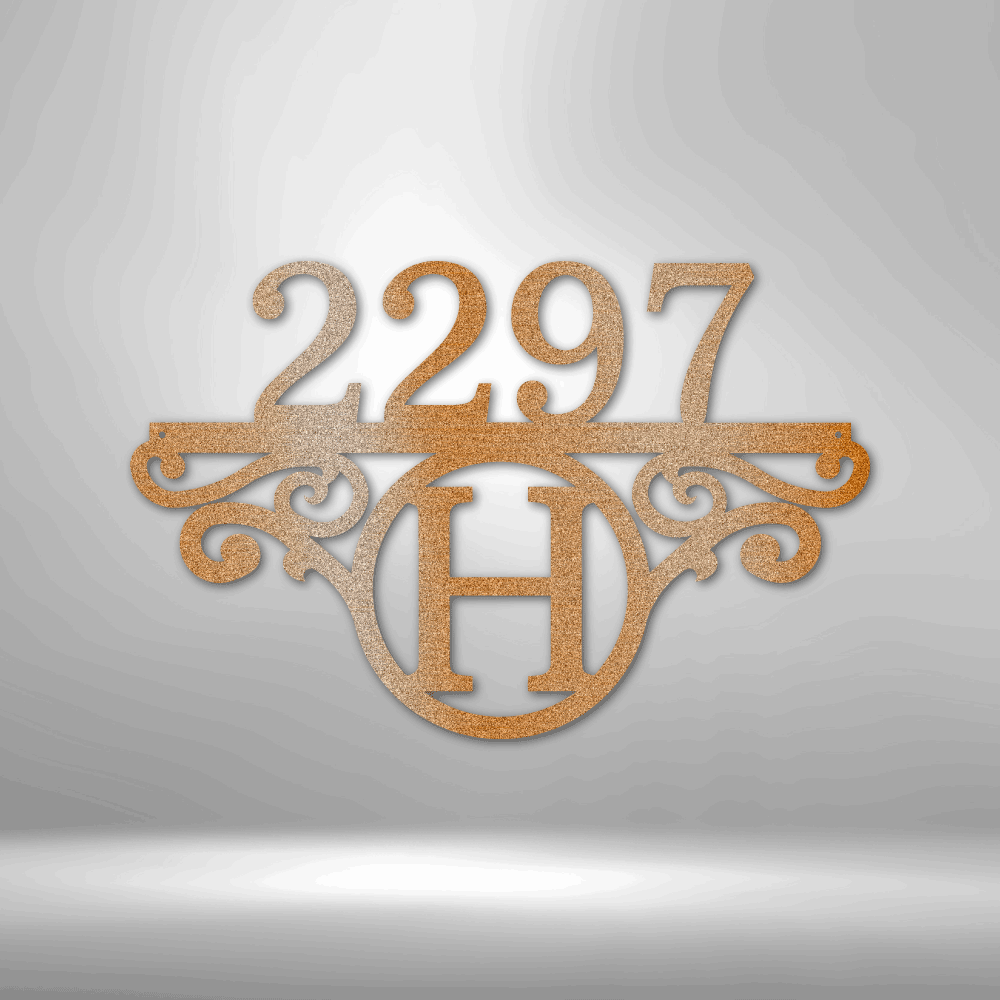 Initial Address Monogram - Steel Sign, Family Name Sign, Outdoor Name Sign Metal, Steel Signs, Personalized Metal Wall Decor, House Decor