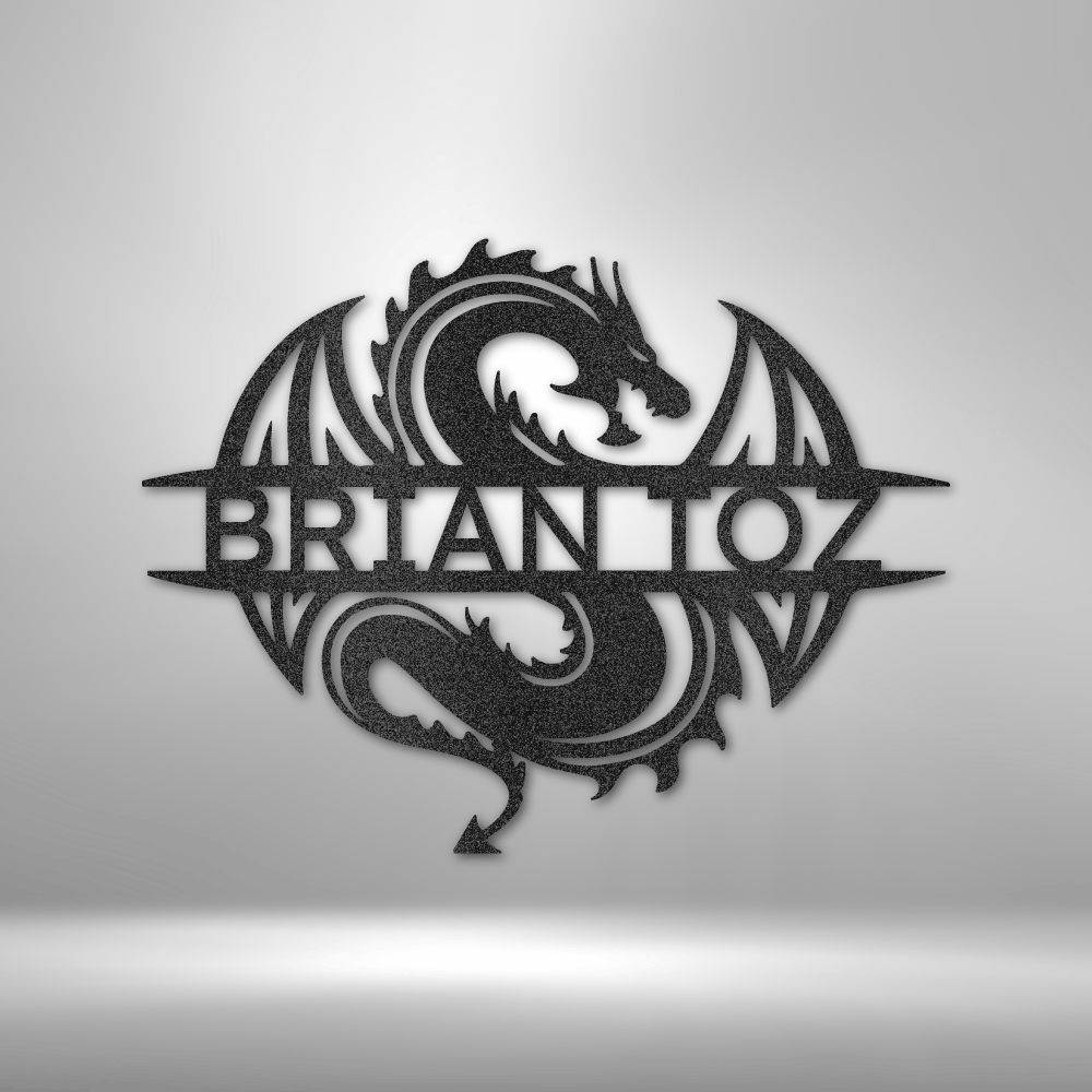 Celtic Dragon Monogram - Steel Sign, Personalized Metal Wall Decor, House Decor, Wall Art, Metal Signs, Metal Decorative Sign, Metal Monogram