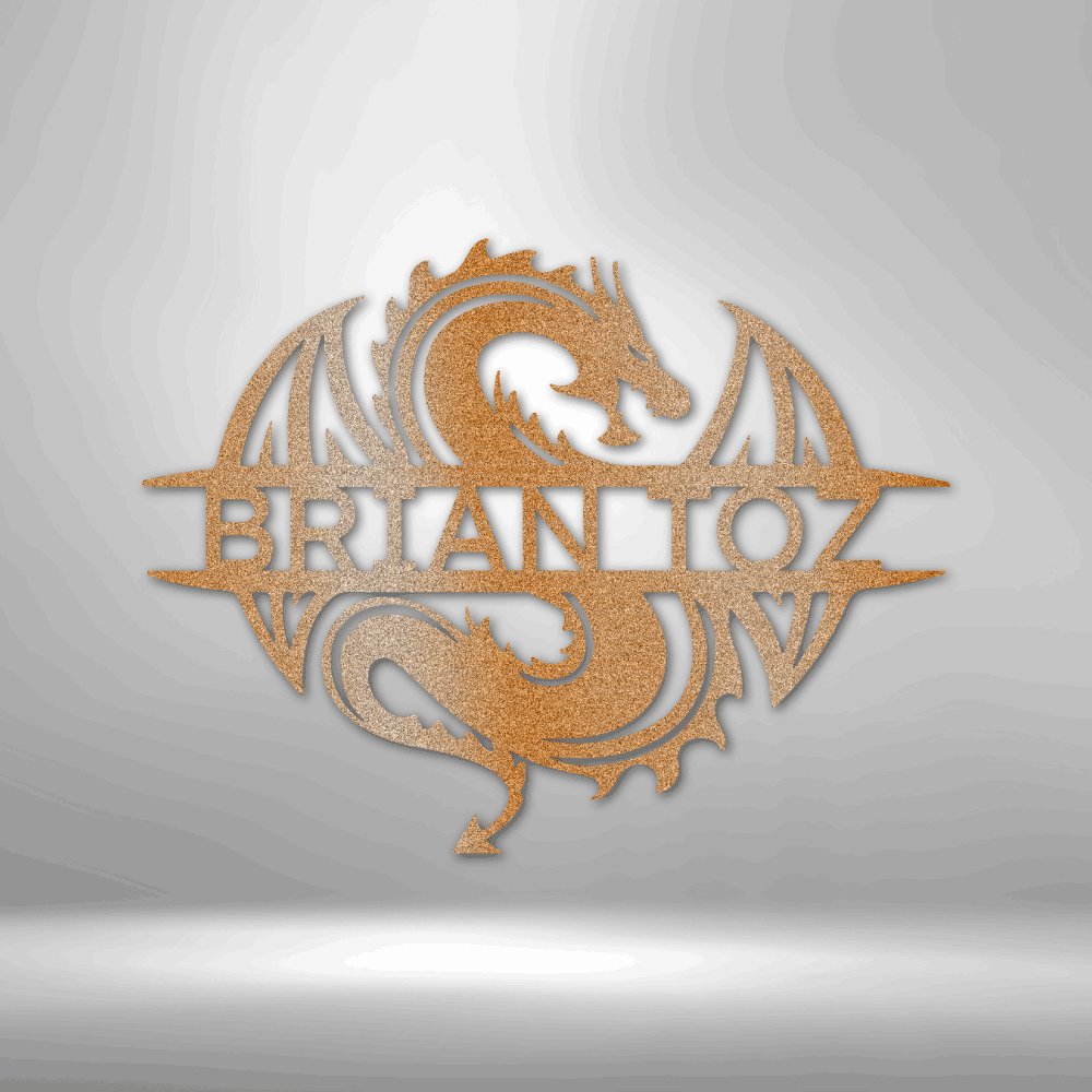 Celtic Dragon Monogram - Steel Sign, Personalized Metal Wall Decor, House Decor, Wall Art, Metal Signs, Metal Decorative Sign, Metal Monogram