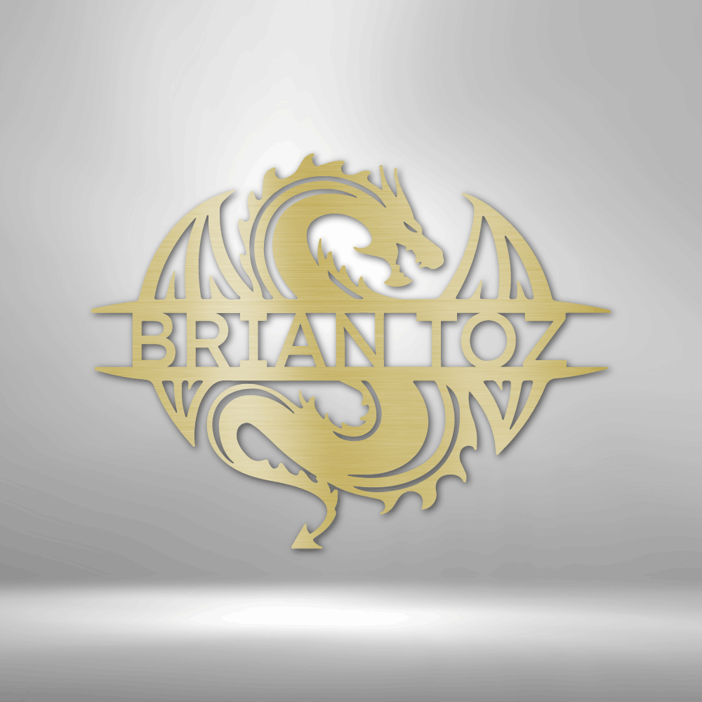 Celtic Dragon Monogram - Steel Sign, Personalized Metal Wall Decor, House Decor, Wall Art, Metal Signs, Metal Decorative Sign, Metal Monogram