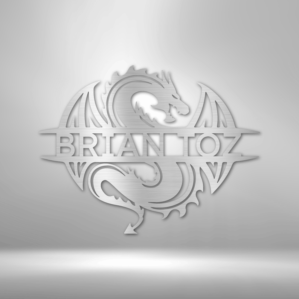 Celtic Dragon Monogram - Steel Sign, Personalized Metal Wall Decor, House Decor, Wall Art, Metal Signs, Metal Decorative Sign, Metal Monogram