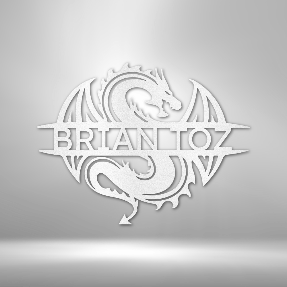 Celtic Dragon Monogram - Steel Sign, Personalized Metal Wall Decor, House Decor, Wall Art, Metal Signs, Metal Decorative Sign, Metal Monogram