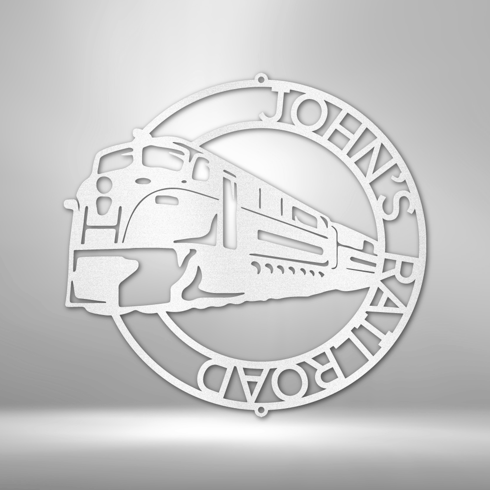 Modern Train Ring Monogram - Steel Sign, Business Metal Signs Personalized, Metal Decorative Sign, Monogram Wall Art, Metal Signs