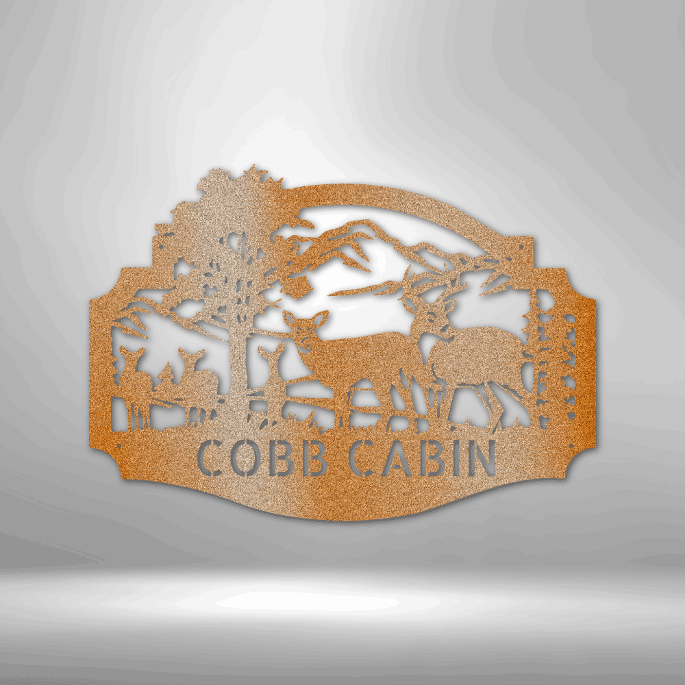 Deer Family Monogram - Steel Sign, Personalized Metal Wall Decor, Family Name Sign, Metal Signs, Metal Decorative Sign, House Decor