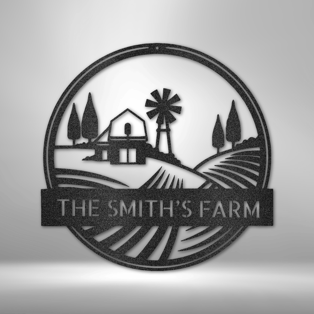 Rolling Fields Monogram - Steel Sign, House Decor, Wall Art, Outdoor Signs, Metal Signs, Metal Decorative Sign, Monogram Wall Art