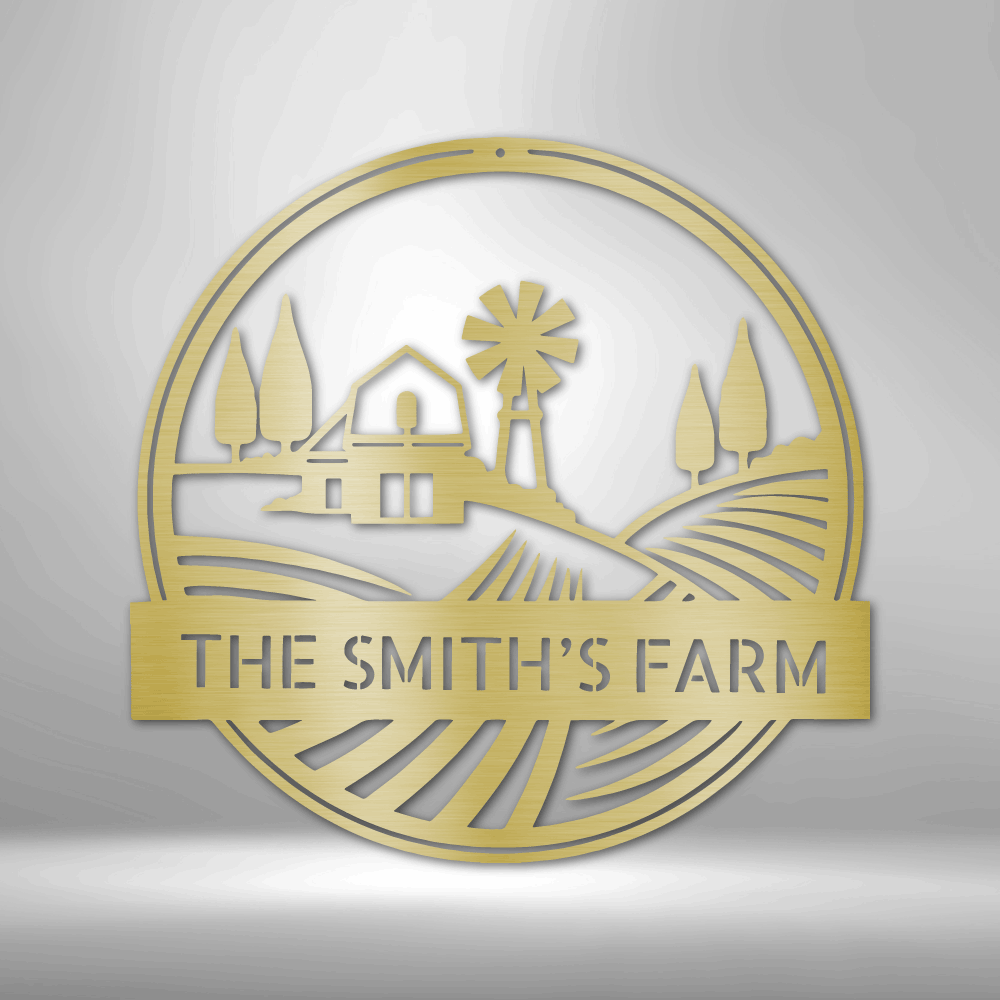 Rolling Fields Monogram - Steel Sign, House Decor, Wall Art, Outdoor Signs, Metal Signs, Metal Decorative Sign, Monogram Wall Art
