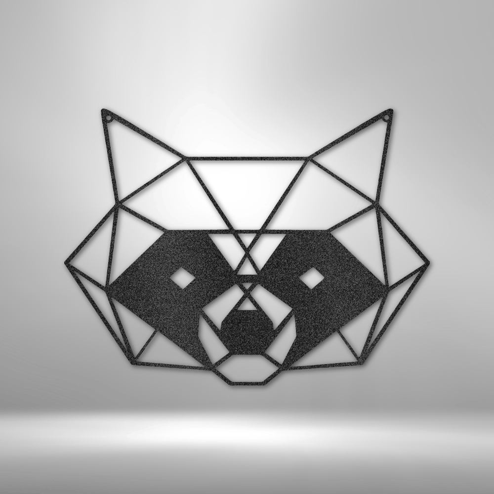 Geometric Raccoon - Steel Sign, Metal Monogram, House Decor, Wall Art, Metal Signs, Metal Decorative Signs, Door Hanger, Monogram Wall Art