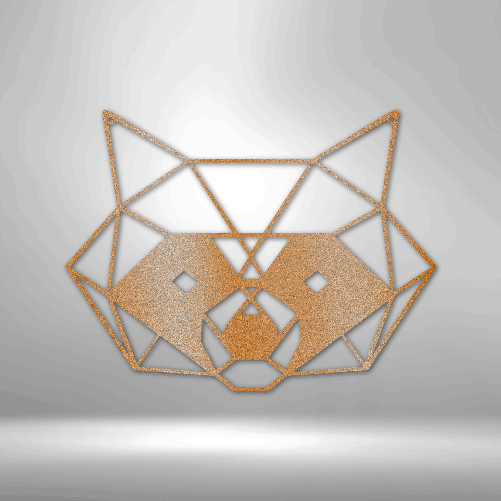 Geometric Raccoon - Steel Sign, Metal Monogram, House Decor, Wall Art, Metal Signs, Metal Decorative Signs, Door Hanger, Monogram Wall Art