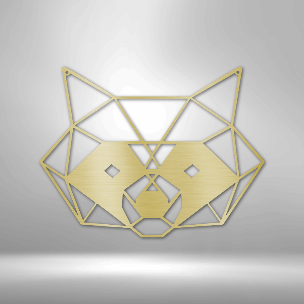 Geometric Raccoon - Steel Sign, Metal Monogram, House Decor, Wall Art, Metal Signs, Metal Decorative Signs, Door Hanger, Monogram Wall Art