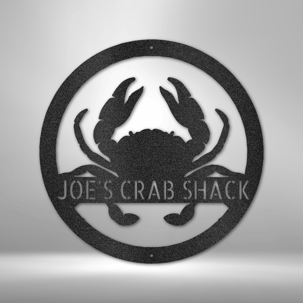 Crab Monogram - Steel Sign, Personalized Metal Wall Decor, Metal Signs, Indoor Sign, Metal Monogram, Business Metal Signs Personalized