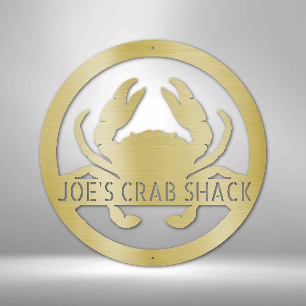 Crab Monogram - Steel Sign, Personalized Metal Wall Decor, Metal Signs, Indoor Sign, Metal Monogram, Business Metal Signs Personalized