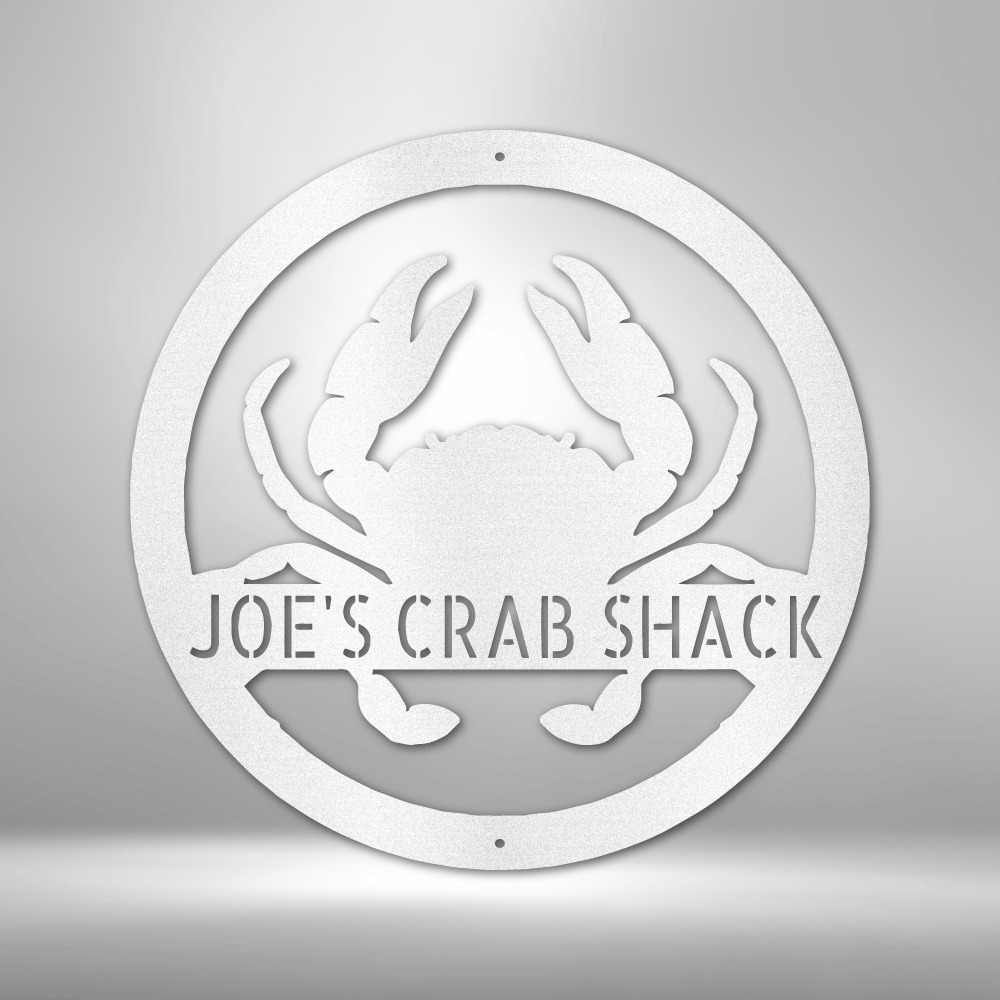 Crab Monogram - Steel Sign, Personalized Metal Wall Decor, Metal Signs, Indoor Sign, Metal Monogram, Business Metal Signs Personalized