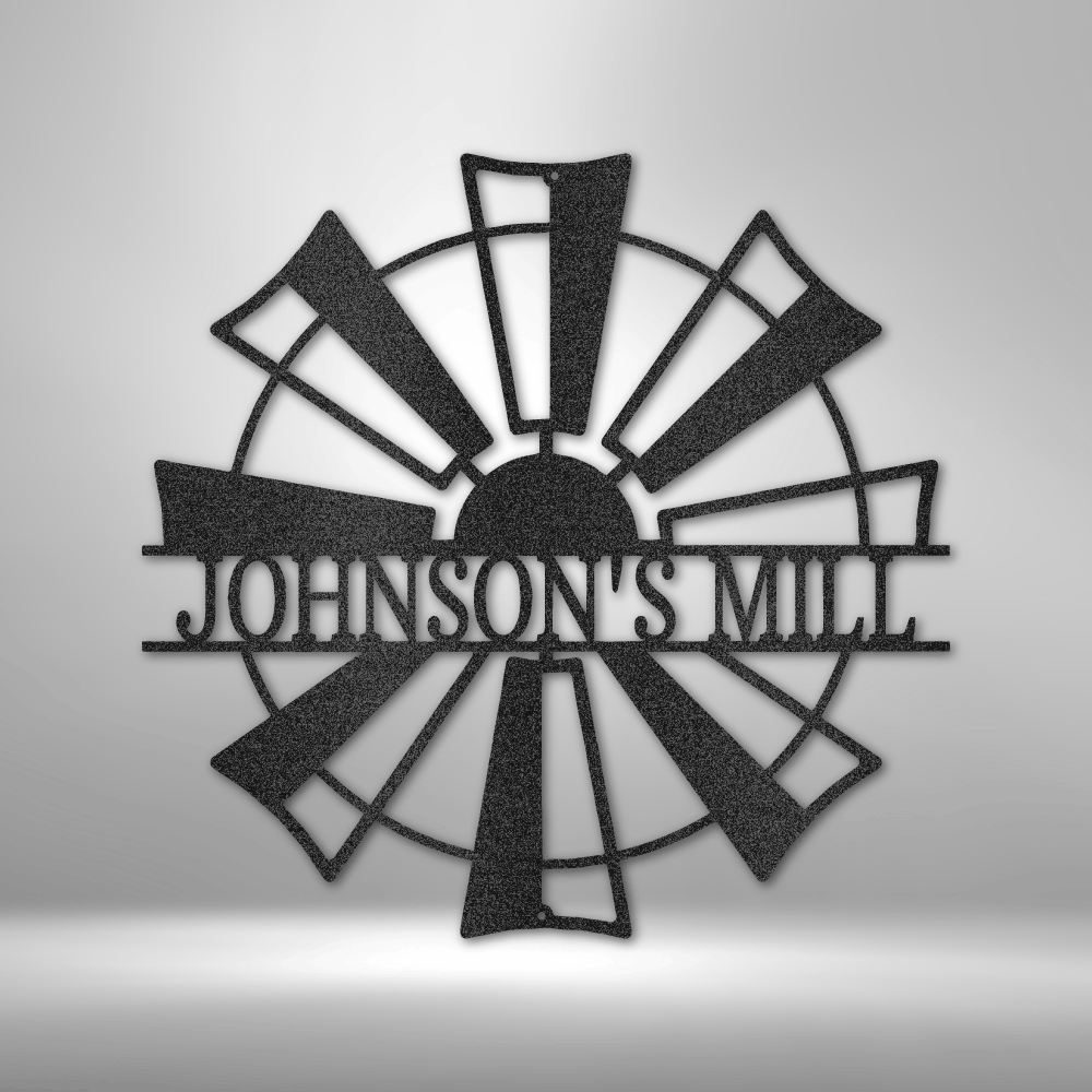 Windmill Monogram - Steel Sign, Outdoor Signs, Metal Signs, Metal Decorative Sign, Metal Monogram, Monogram Wall Art, Door Hanger