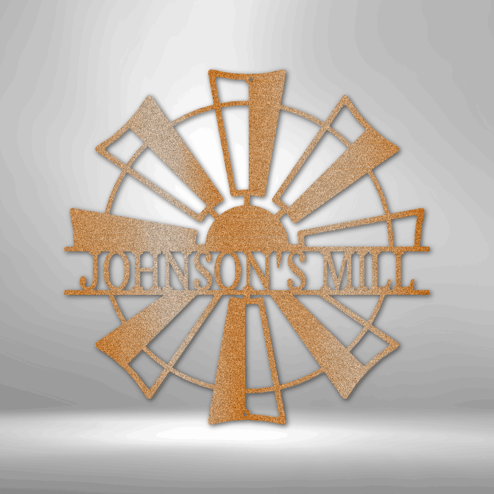 Windmill Monogram - Steel Sign, Outdoor Signs, Metal Signs, Metal Decorative Sign, Metal Monogram, Monogram Wall Art, Door Hanger