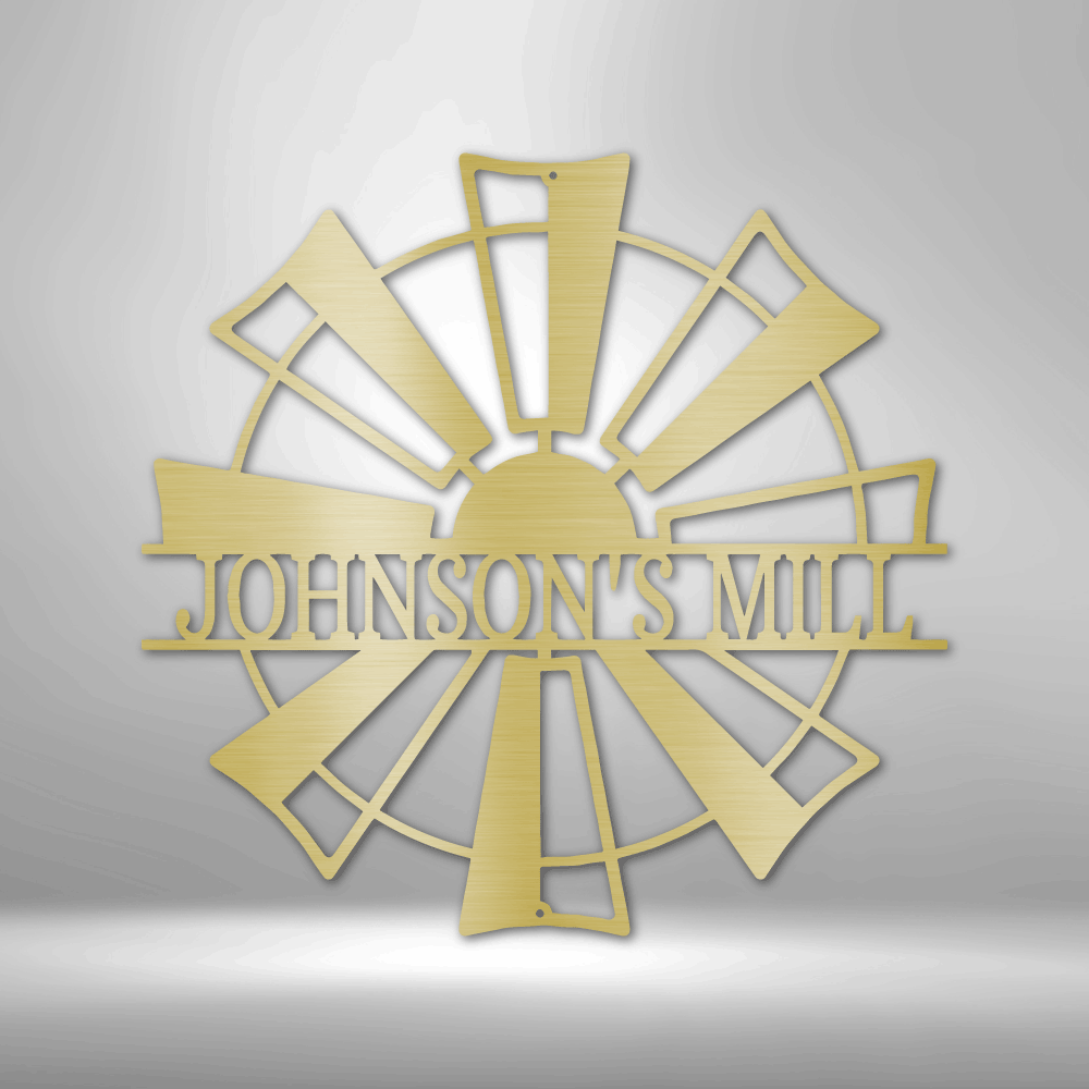 Windmill Monogram - Steel Sign, Outdoor Signs, Metal Signs, Metal Decorative Sign, Metal Monogram, Monogram Wall Art, Door Hanger