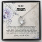 Mom - You Are Appreciated Forever Love Necklace, Mothers Day Card, Mother's Day Gift, Gift for Her, To My Mom, Son, Mom Jewelry, Son Gift to Mom, Gift for Mom from Son