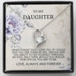Daughter, Never Forget Forever Love Necklace, Daughter Gifts, Sweet 16 Gifts, Daughter Jewelry, Gift From Dad, Graduation Gift, Daughter Card, Birthday Gift, Gift From Mom