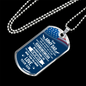 Army Dad - Remember - Birthday, Father's Day, Gift from Son, Dog Tag Military Chain for Men, Males