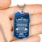 Army Dad - Remember - Birthday, Father's Day, Gift from Son, Dog Tag Military Chain for Men, Males
