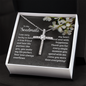 Soulmate - I Love You - Wife, Girlfriend, Anniversary, CZ Cross Necklace for Women, Female Gift