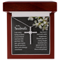 Soulmate - I Love You - Wife, Girlfriend, Anniversary, CZ Cross Necklace for Women, Female Gift