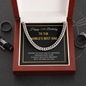 50th Birthday - World's Best Dad - Cuban Link Chain, for Men, Male Gift