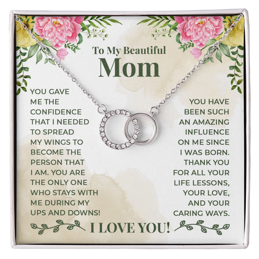 Mom - Thank You for All - Birthday, Mother's Day, Christmas, Perfect Pair Necklace Gift for Women, Females