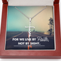 Live by Faith - Birthday, Christmas, Faith Cross Necklace for Women, Female Gift