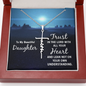 Daughter - Trust In the Lord - Birthday, Graduation, Faith Cross Necklace for Women, Female Gift