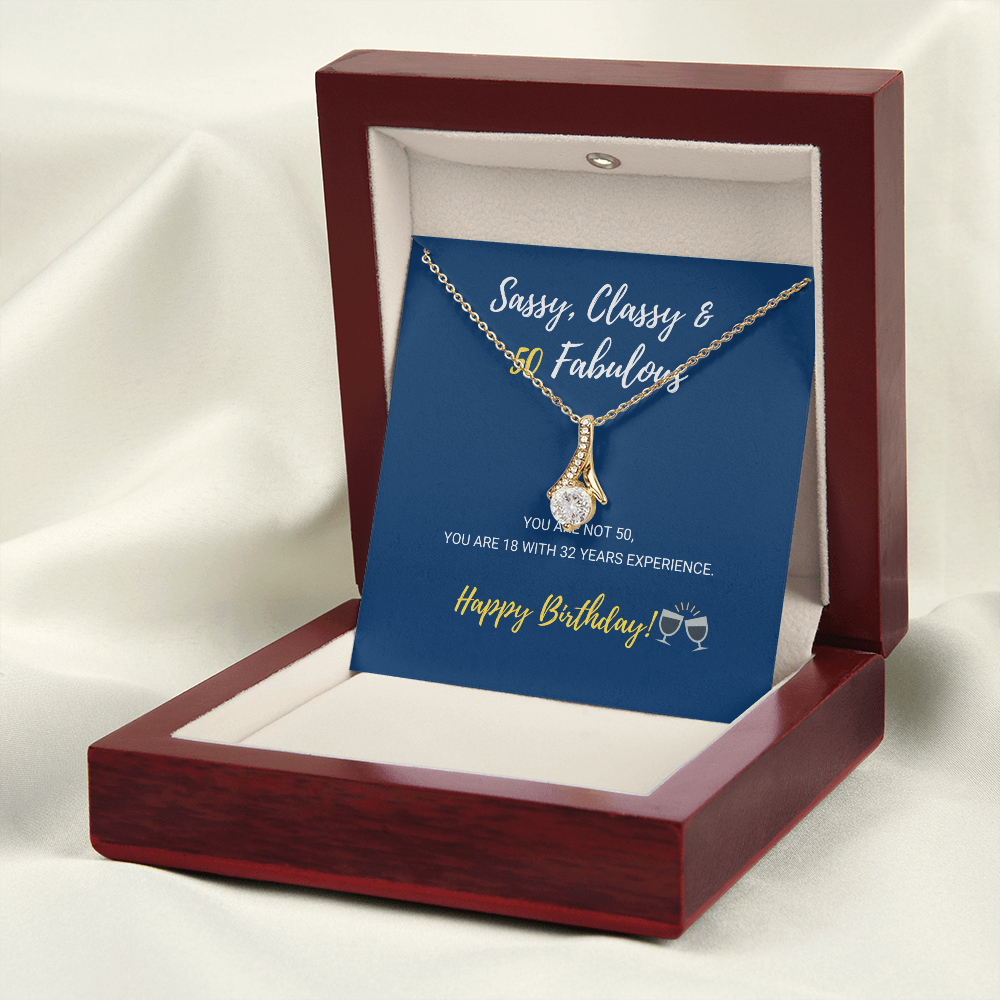 50th Birthday - Sassy, Classy & Fabulous - Alluring Beauty Necklace, for Women, Female Gift