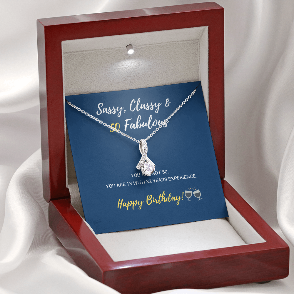 50th Birthday - Sassy, Classy & Fabulous - Alluring Beauty Necklace, for Women, Female Gift