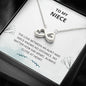 Niece - Always Close At Heart Infinity Heart Necklace - Niece Card, Niece Birthday Card, Necklace, Niece Gift, Gift for Niece, Card For Niece, Birthday