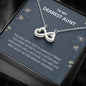 Dearest Aunt - Always A Treat Infinity Heart Necklace - Gift For Aunt, Aunt Gift, Aunt, Auntie, Card For Aunt, Auntie Gift, Aunt And Niece Gift, Aunty Birthday, Best Aunt Gift