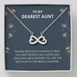 Dearest Aunt - Always A Treat Infinity Heart Necklace - Gift For Aunt, Aunt Gift, Aunt, Auntie, Card For Aunt, Auntie Gift, Aunt And Niece Gift, Aunty Birthday, Best Aunt Gift
