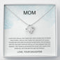 Mom - You Are The World Love Knot Necklace, Mother's Day Gift, Gift for Mother's Day, Mothers Day Card, Mother Daughter, Gift from Daughter, Necklace for Mom, To My Mom