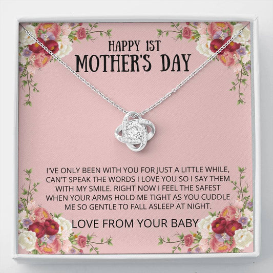 1st Mother's Day - I Love You Love Knot Necklace, First Mother's Day, Mom Necklace, Mom Gift, Daughter Gift, Mother's Day Gift, Gift Idea for Mom, New Mom, Jewelry for Mom
