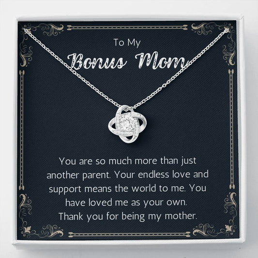 Bonus Mom - My Mother - Love Knot Necklace - for step mom, gift for bonus mom, bonus mom jewelry, mothers day, mother in law, parents wedding, foster mom gift