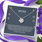 Mom - Perfect Time Love Knot Necklace, Mother's Day Gift, Gift for Mother's Day, Mothers Day Card, Grandmother and Daughter, Mother in Law Gift, Son Gift to Mom