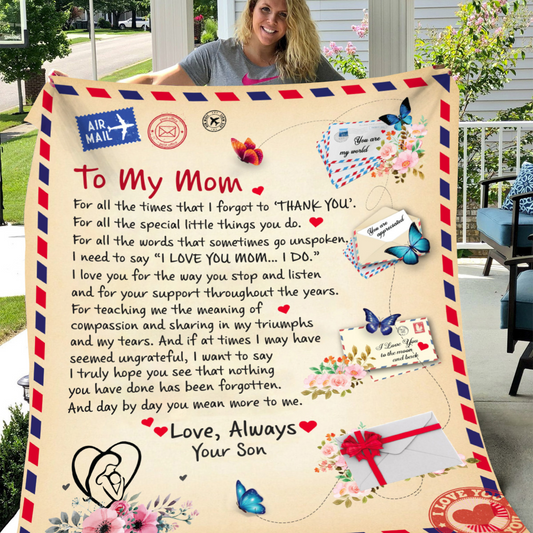 Mom - Giant Post Card Blanket - From Son cc1