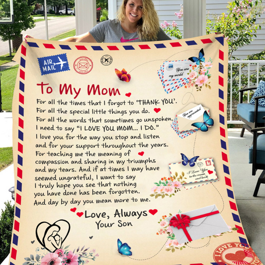 Mom - Personalized Giant Post Card Blanket – 50×60