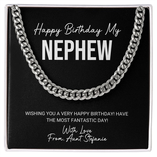 Nephew - Happy Birthday - Cuban Link Chain