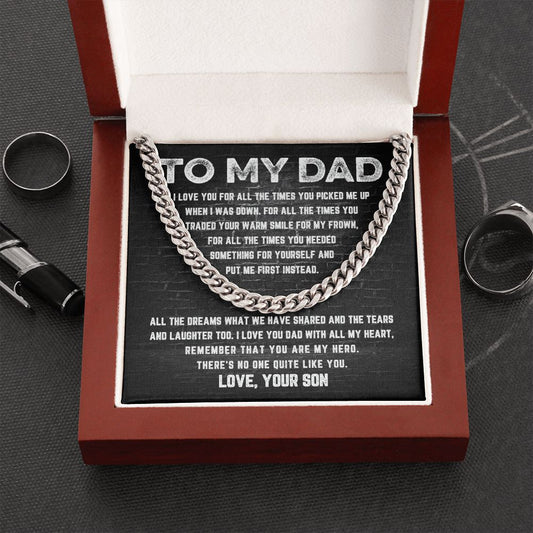 Dad - For All The Times - Cuban Link Chain From Son