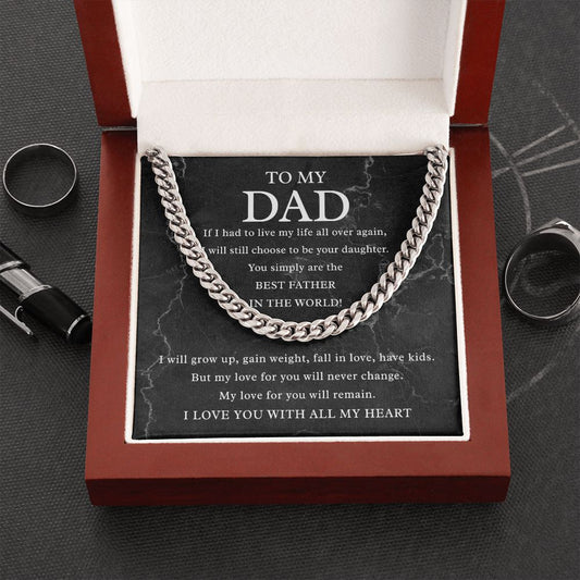 Dad - The Best Father - Cuban Link Chain