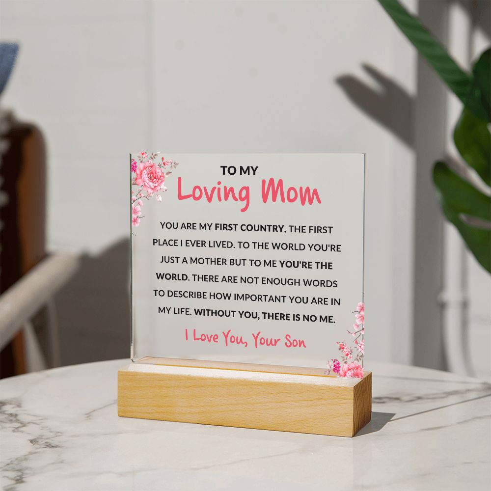 Mom - Square Acrylic Plaque From Son