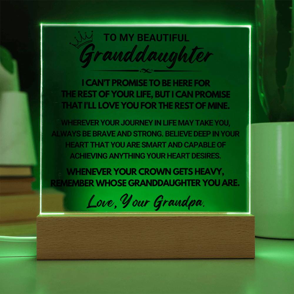 To My Granddaughter From Grandpa - Acrylic Square