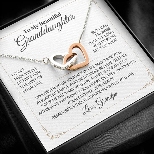To My Beautiful Granddaughter - Interlocking Hearts Necklace