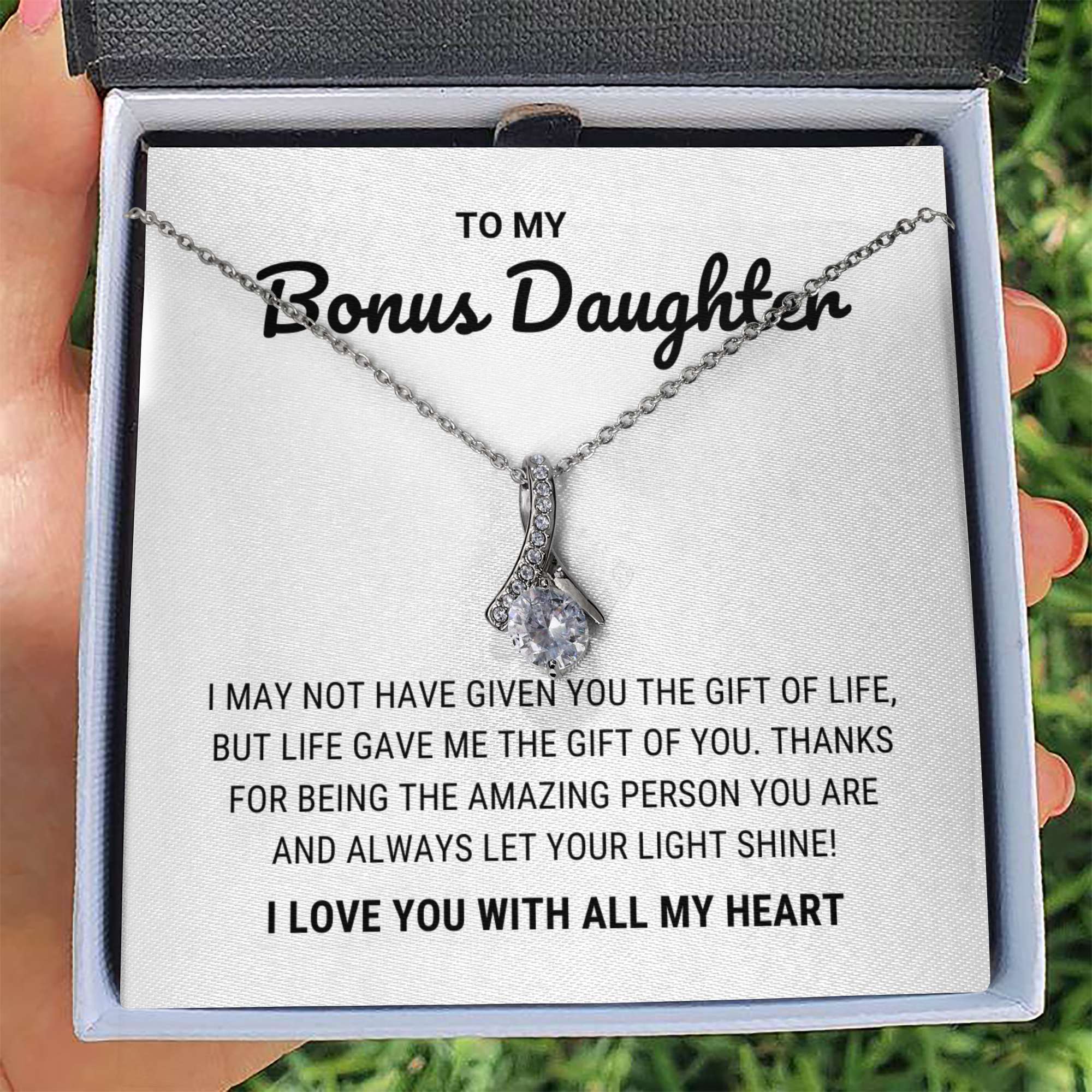 To My Bonus Daughter - Interlocking Hearts Necklace, Step daughter, Adopted  daughter, daughter in law gift, future daughter, from step dad, from step  mom, from step dad - Walmart.com